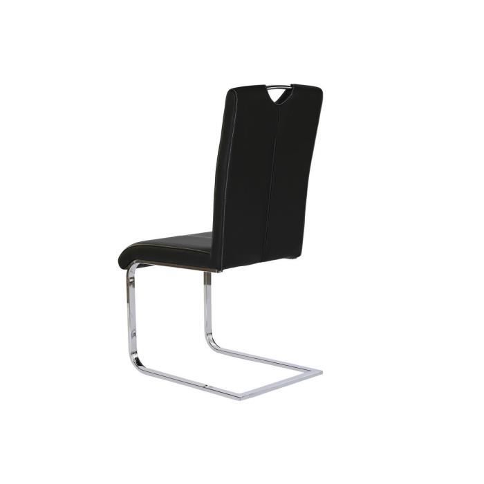 Chaise de salle à manger - Noir - Métal - Polyuréthane