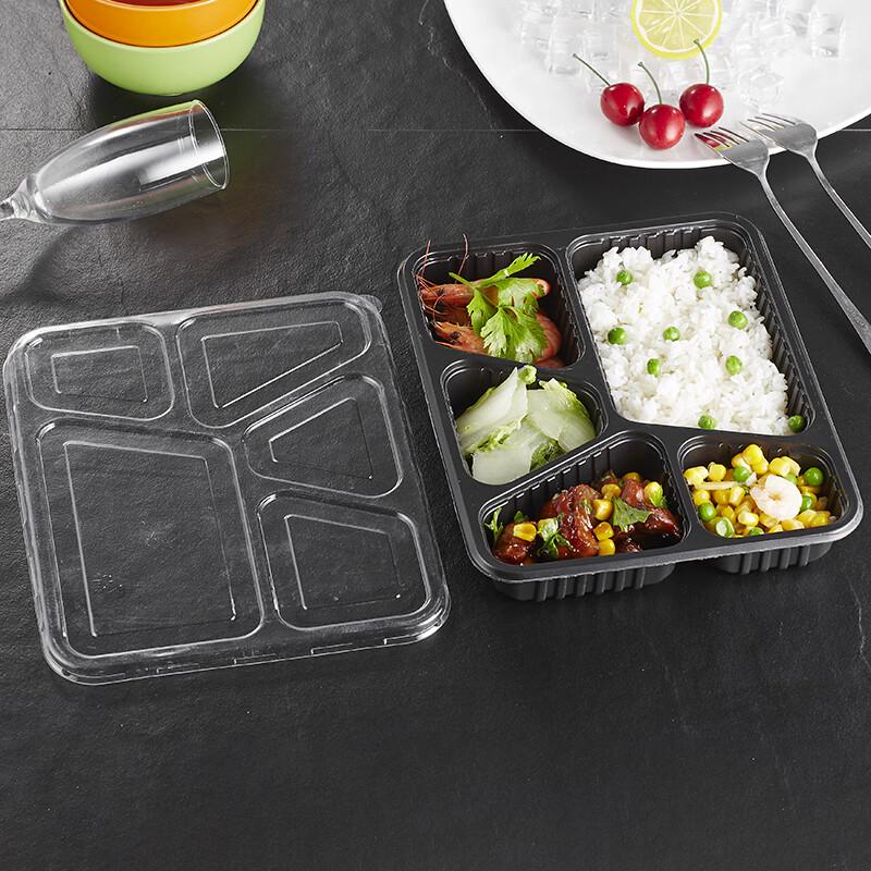 BaiChufang 5-Compartment Disposable Takeaway Lunch Boxes