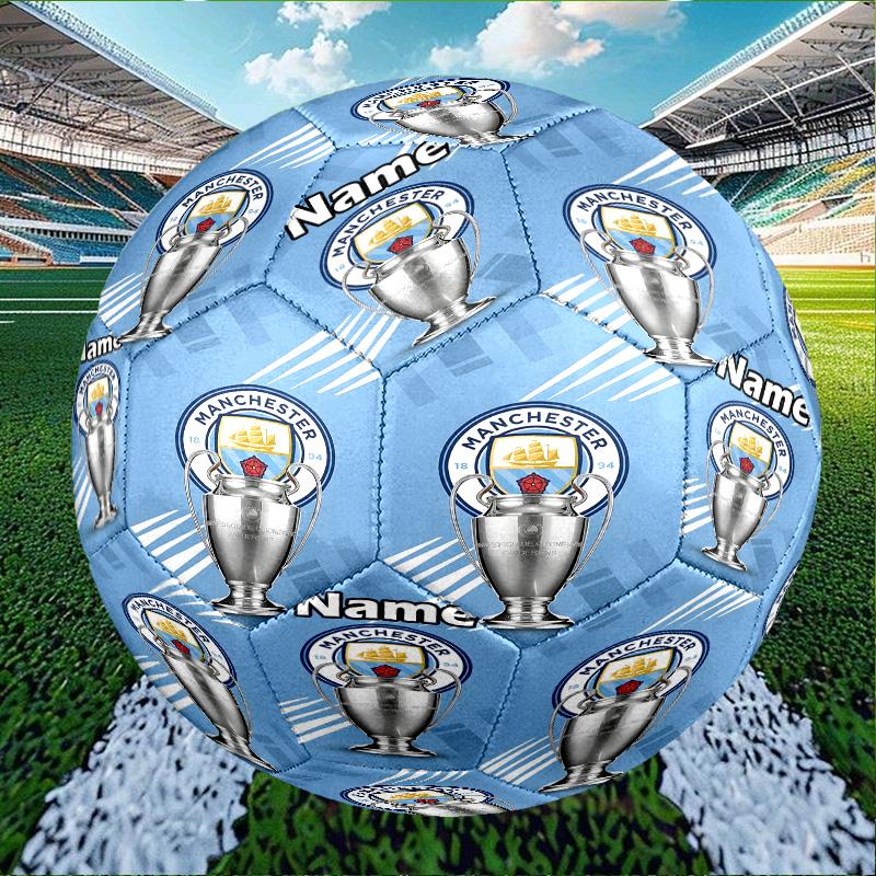 Individueller Name Personalisierter Manchester City FC-A Druck Größe 5 Fußball Training & Spiel Fußball, für Team, Kicken, Geschenk für Fußball-Enthusiasten