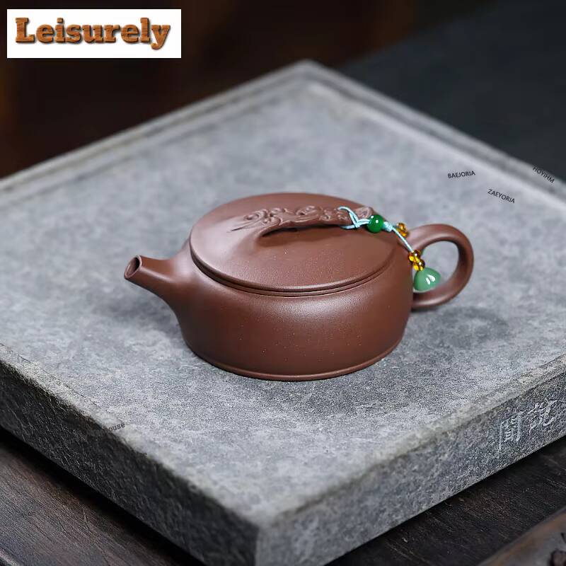 111ml Luxury Yixing Purple Clay Teapots Handmade Large Caliber Pot Raw Ore Mud Kettle Chinese Zisha Tea Set Drinkware Gifts