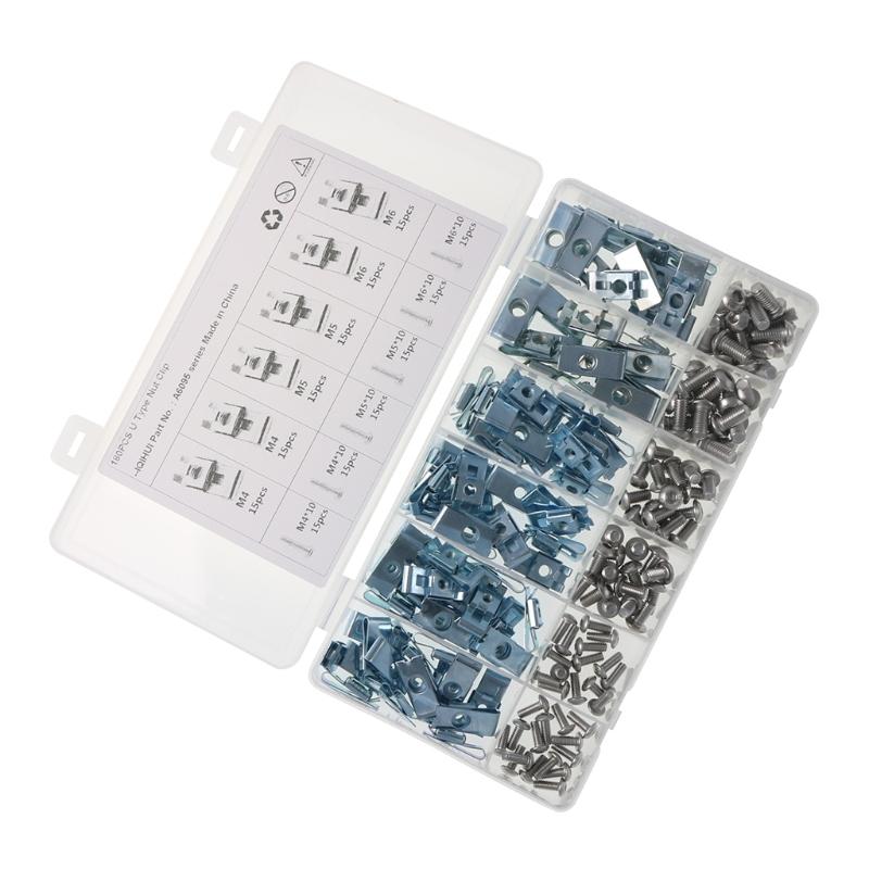 Screws Panel Fastener Clips Speed U Nut Auto Cap M4 M5 M6 180pcs/220pcs/90pcs