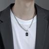 Neutral Style Niche Design Titanium Steel Zircon Pendant Necklace Male Versatile Couple Hip Hop Cuban Chain Collarbone Chain