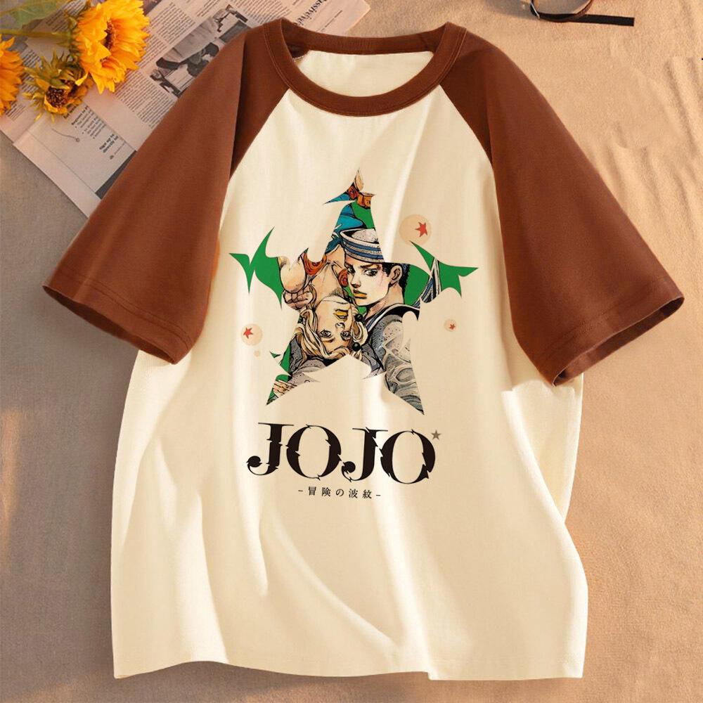 Jojo Bizarre Adventure Steel Ball Run Mädchen Anime Ästhetik Klassisch Trendiges T-Shirt Retro Grafik Digitale Popkultur Bunt
