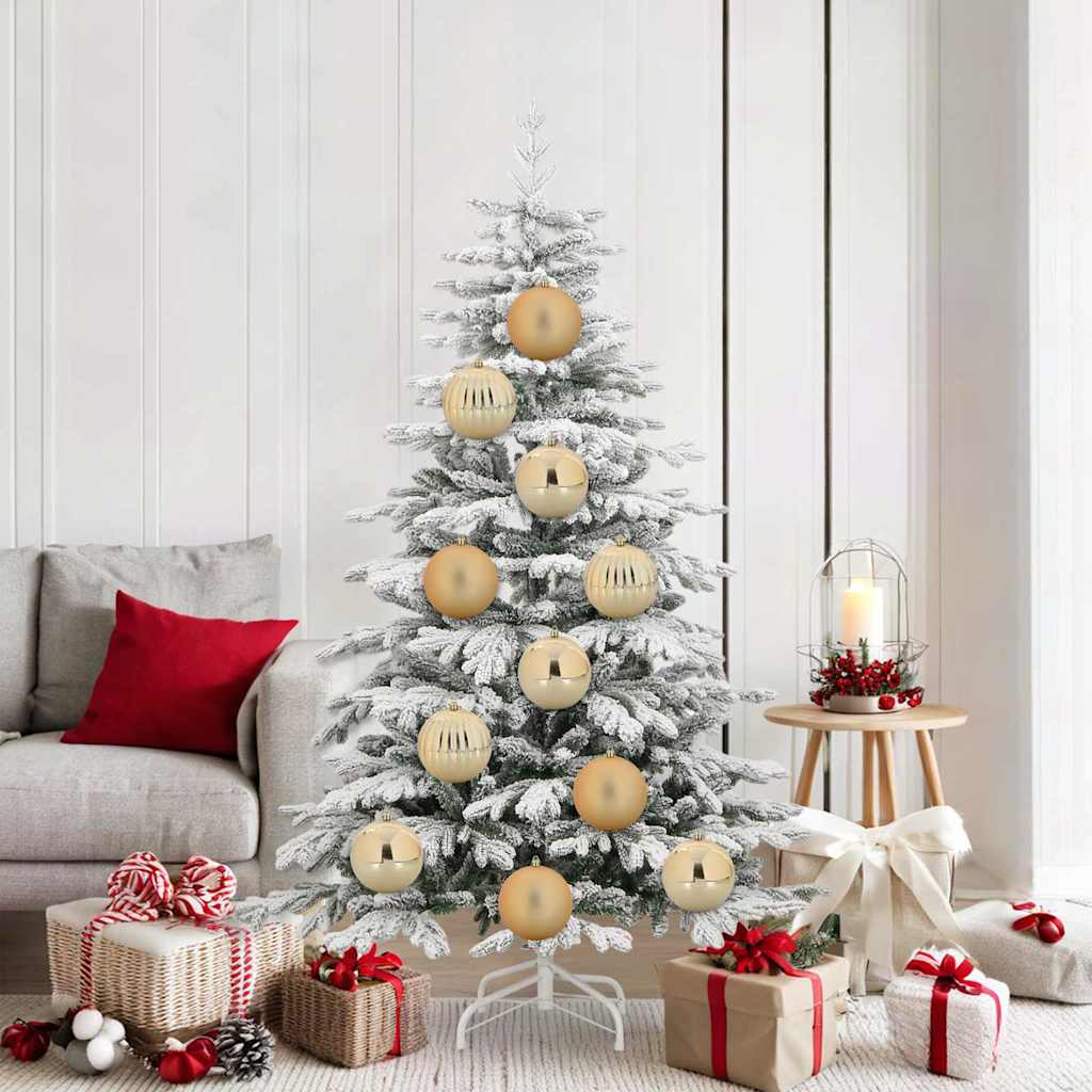 XL Christmas Ornament Set 9 pcs Gold Plastic