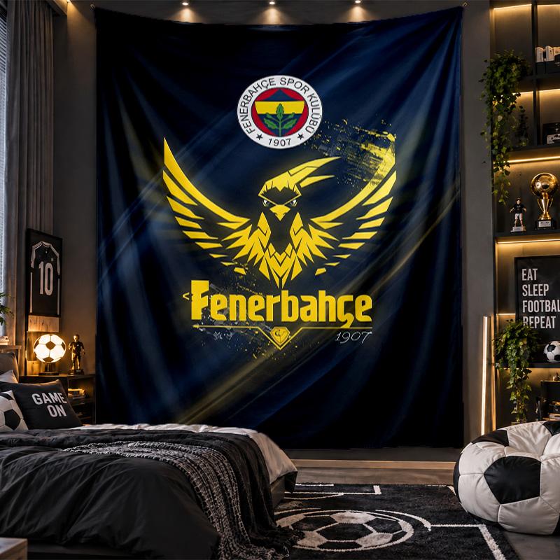 Wall Hanging Tapestry Fenerbahçe FC Print Cloth for Living Room Bedroom Home Decor