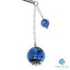 Sea drop kanzashi glass 14mm and 6mm silver perfect for and other Japanese (hairpin), glow-in-the-dark beads, blue, beads, glow-in-the-dark color,
