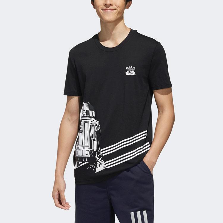 Adidas Round Neck Logo Short Sleeve T-Shirt Men Tops Black DW8168