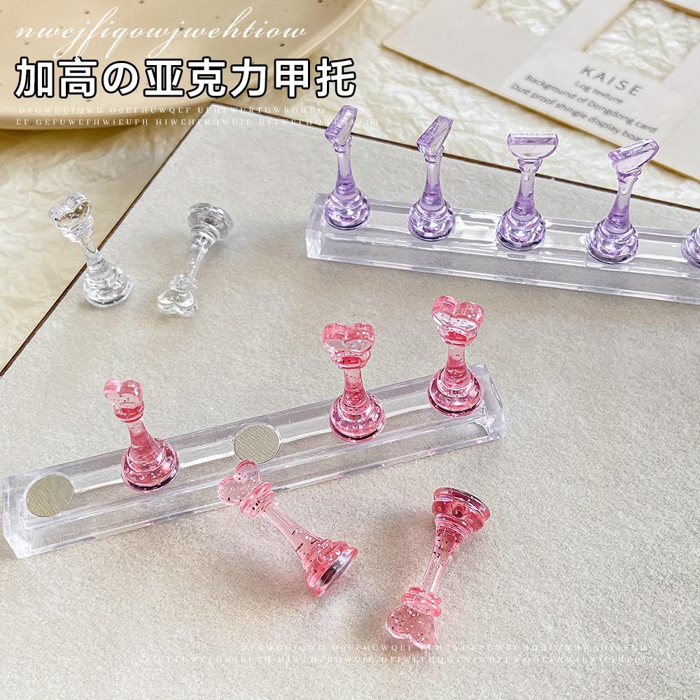 Nail Tool Practice Holder Acrylic Enhanced Transparent Chess Piece Strong Magnetic Wearing Board Display Stand