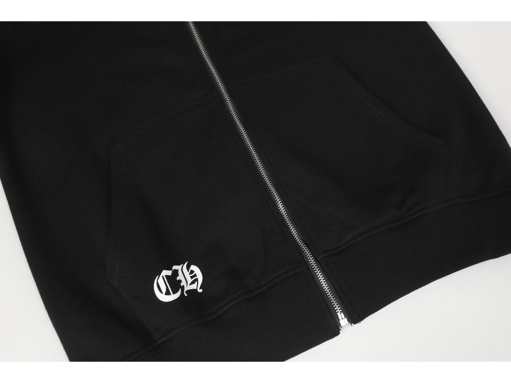 Trendy Chrome Hoof Sanskrit Cross Zipper Hoodie