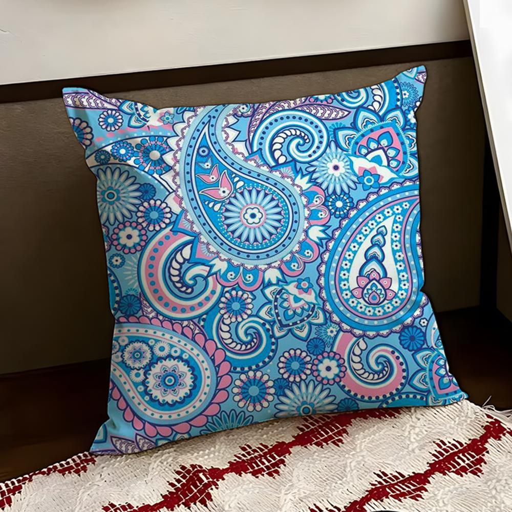 Painted Design PPaisleyS Cushion Cover Reversible Soft Durable Pillow Cover Home Car MultiScene Use for Daily Comfort