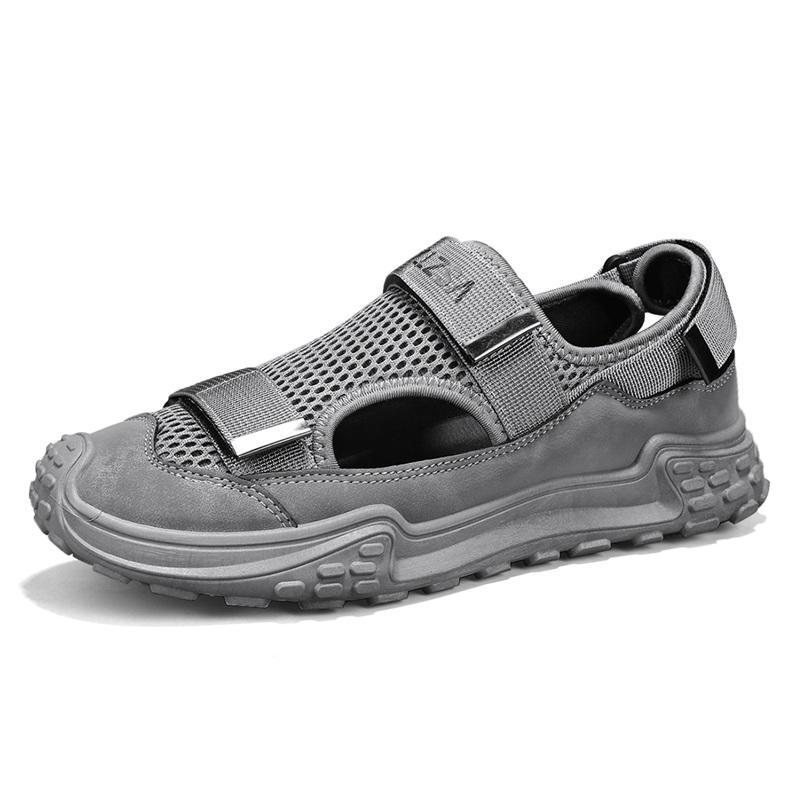 

Мужская дышащая повседневная уличная обувь с сеткой, удобная нескользящая дорожная обувь, летние мужские туфли для доски 44 серый
