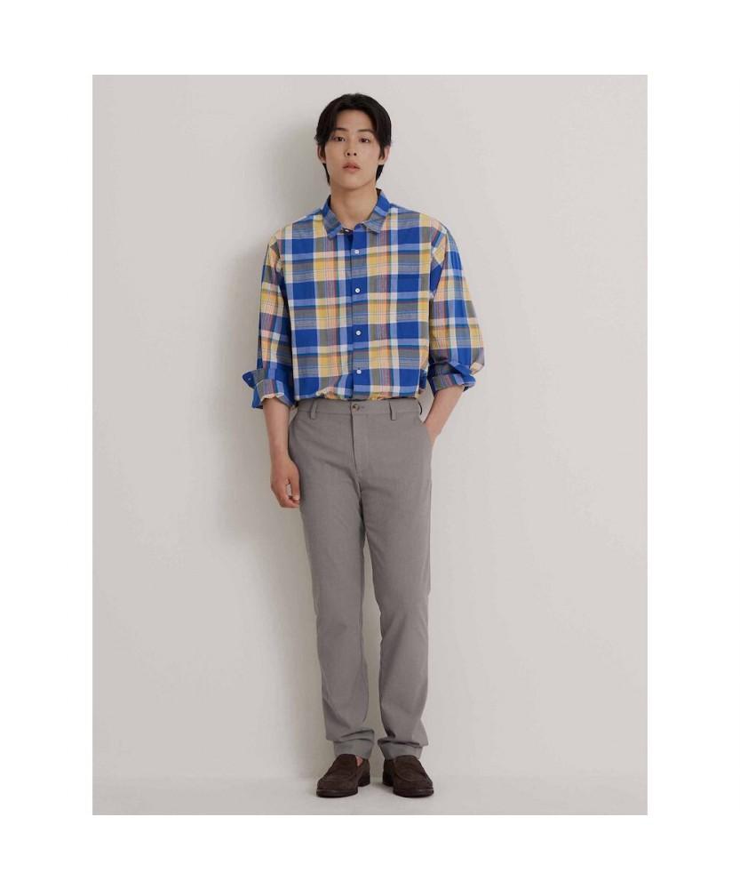 Binpolmen Wool Blend Seersucker Slim Pants Beige