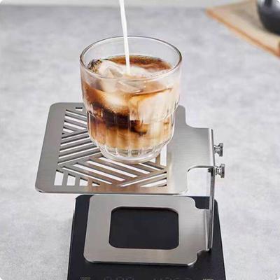 Espresso Scale Stand Elevated Coffee Slotted Weighing Surface Silver