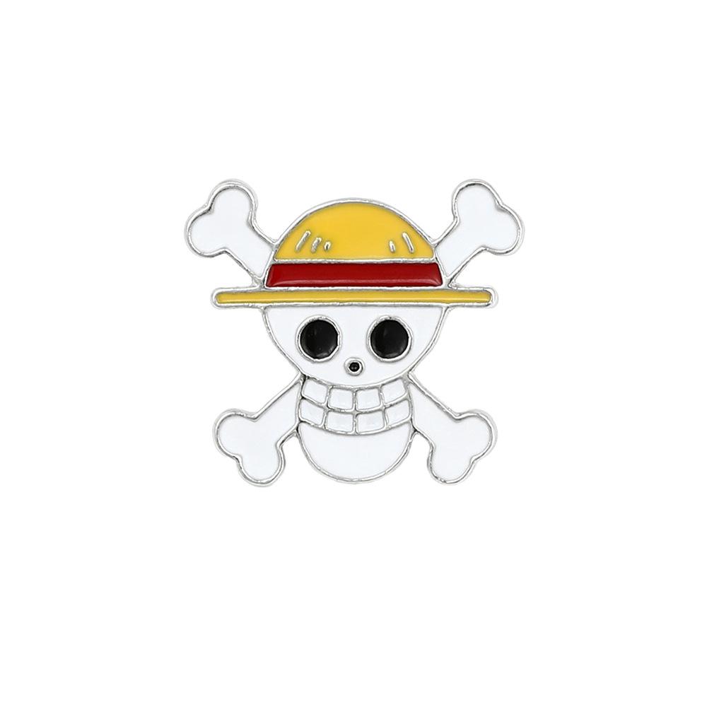 

Брошка серії ONE PIECE Японська анімація Гаряча кров Морський Король Луффі Ейс металева значок аксесуари для рюкзака одягу