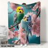Wellensittich Papagei Kirschblüten-Print Überwurfdecke Weich Gemütlich Bett Sofa Decke Schlafzimmer Dekoration Warm Reise Nickerchen Decke