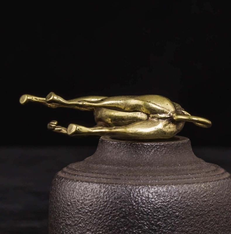 62KD Chinese Zodiacs Brass Dog Sculpture Decors for Office or Bookshelves Arrangement