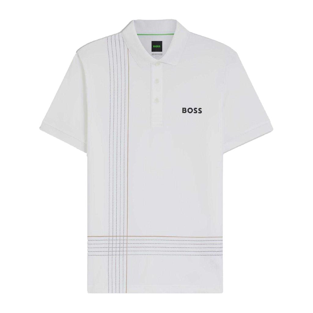 Boss Mens Checked Quick Dry Slim Polo Shirt