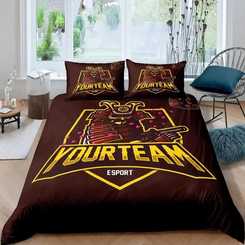 Tokyo Samurai King Queen Duvet Cover Japanese Style Bedding Set Asian Japanese Bushido Culture 3D Polyester Quilt Cover