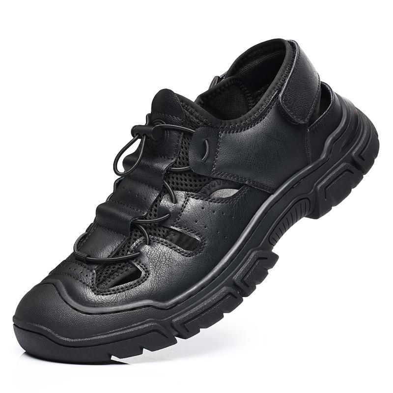 2025 Summer New Men's Bag Head Sandals Soft Sole Vietnam Roman Beach Shoes Breathable Outdoor Mesh Casual Shoes