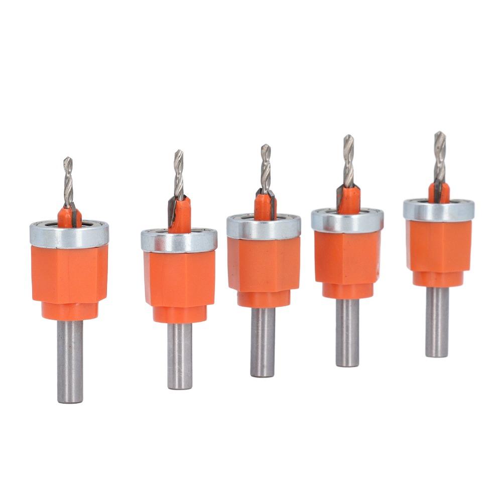 5pcs 2.8 3 3.2 3.5 4mm Diameter Countersink Drill Bit Set Hole Opener Bit Set  PVC Edge Banding