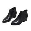 Autumn and Winter Pointed Flat-bottomed Short Boots, New Comfortable Martin Boots, Soft Leather and Velvet Thermal Boots for Women