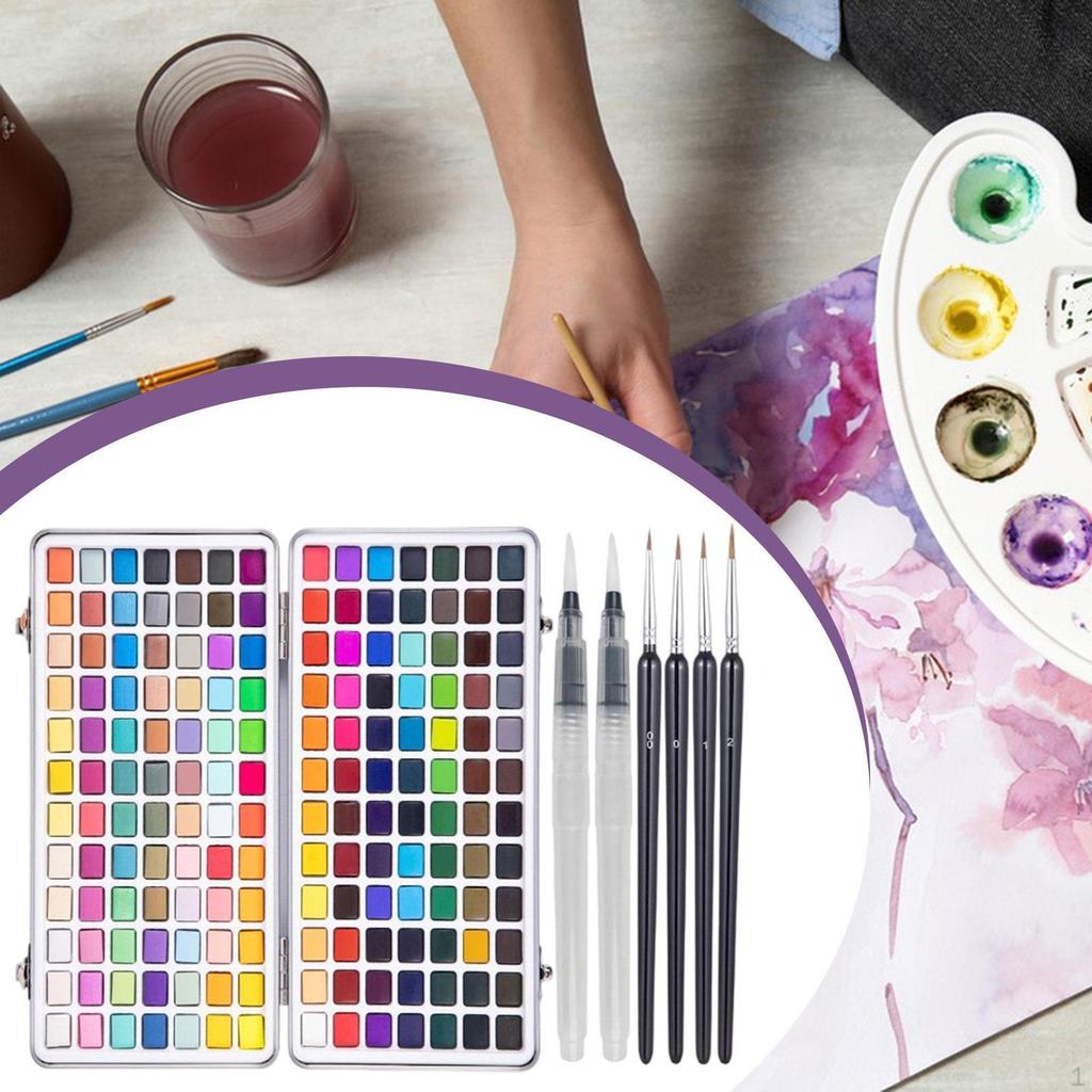 168 Colors Watercolor Paint Set Gift including Water Brush Pens Great for Painting
