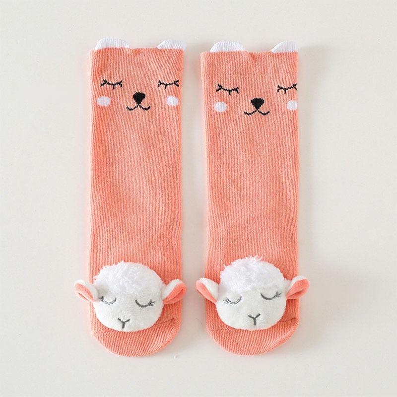 Baby Winter Cartoon Long Sock 3D Animal Over-the-Knee Cotton Socks for Boys and Girls Non-Slip Toddler Socks Christmas Gift