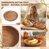 Round Rattan Serving Tray For Dinner Parties And Decor,Fruit Basket Rattan Coffee Table Fruit Plate
