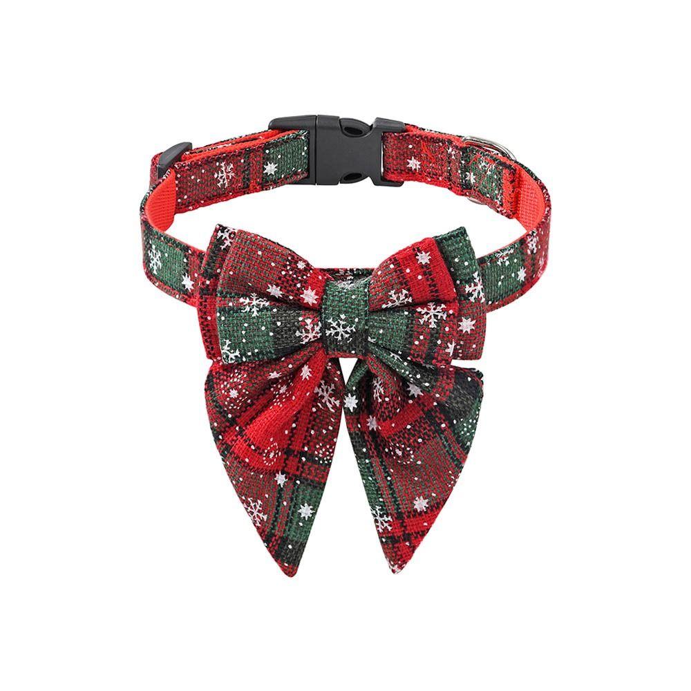 Fashion Christmas Necklace Safety Buckle Dog Bell Pet Bowknot Cat Kitten Collar Christmas Dog Bows