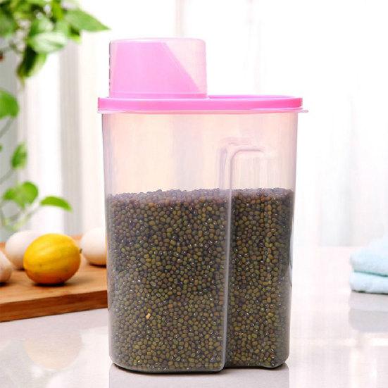 2.5L Grande Recipiente Dispensador de Armazenamento de Arroz, Cereal, Feijão, Alimento Seco, Caixa Selada com Tampa