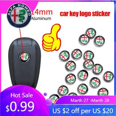 For Alfa Romeo 2026 Hot Sticker 14mm Car Key Badge Emblem Replacement Car Key Sticker For Alfa Romeo 147 159 156 Giulietta Giuli