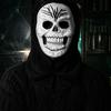 Soft Plastic Horror Masque Halloween Ghost Full Face Masque, Screaming with Realistic Fanged Skull Prop Hood, Scary Costume Accessory for Cosplay