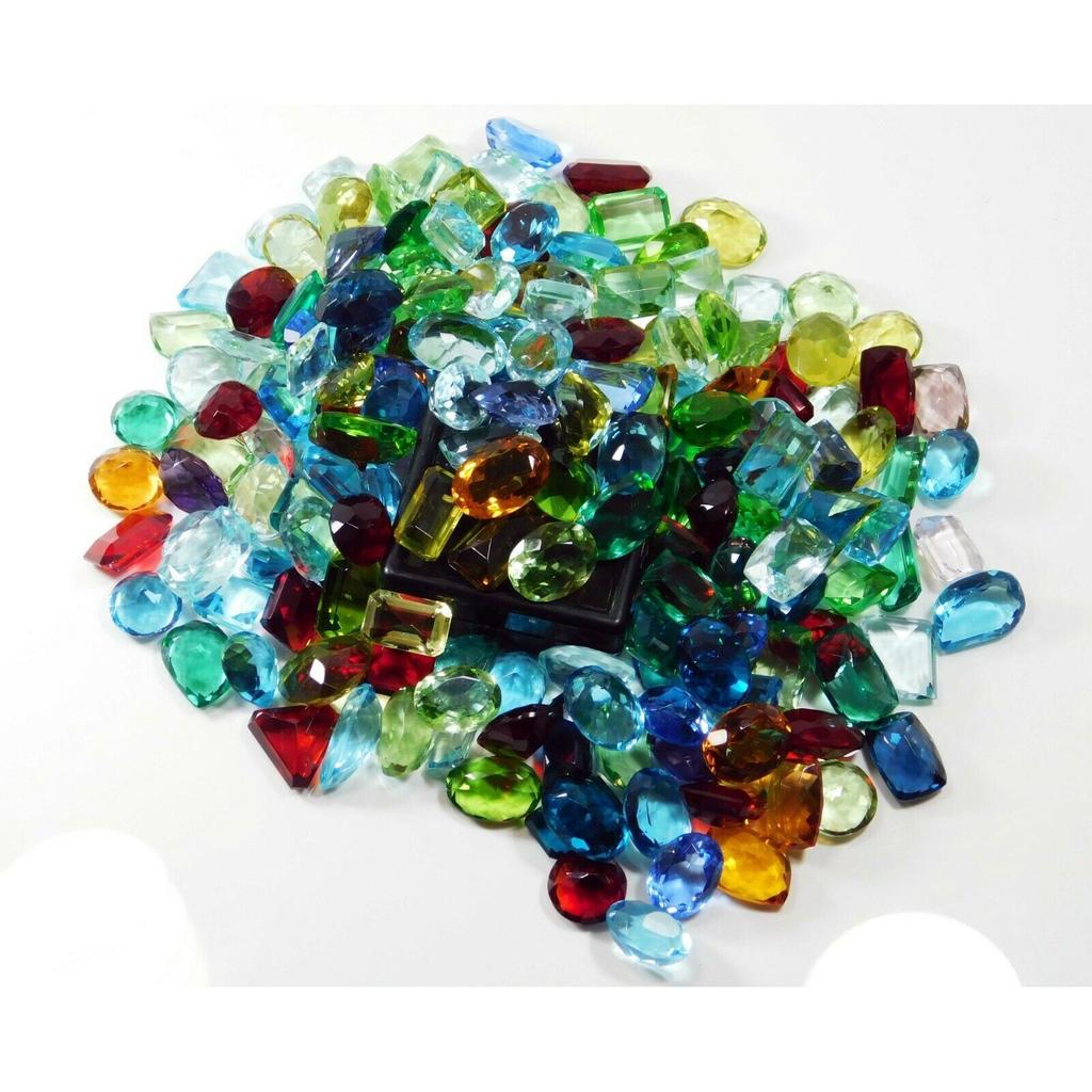500 Ct Lab-Created Topaz  Loose Gemstone CERTIFIED Mix Color & Shape Lot