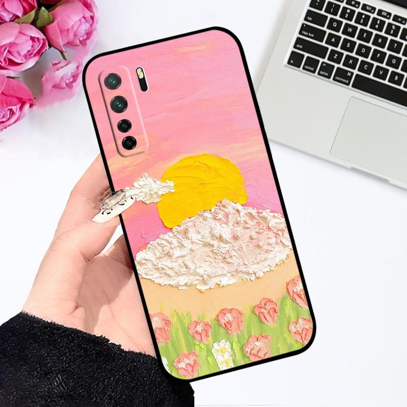 Case For Huawei P40 Lite Fundas P40 lite E TPU Silicone Phone Cover For Huawei P40 Pro Plus P40 Pro+ Bumper Fashion Cartoon