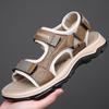 Fashion 2024 Summer Fashion Breathable Sports Men's Sandals Designer New Solid Color Soft Sole Retro Flat Base Male Shoes