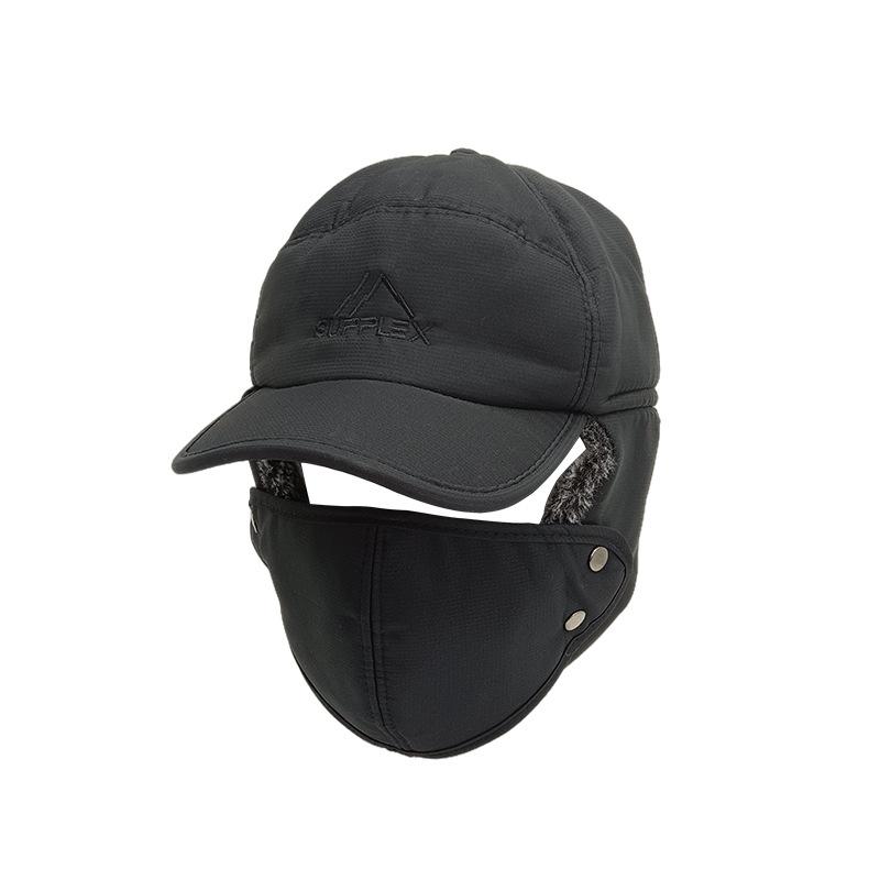 

2025 новая однотонная шапка зимняя взрывная маска термошапка утолщенный бархат защита ушей ветрозащитная шапка average size (56cm~ 58cm)