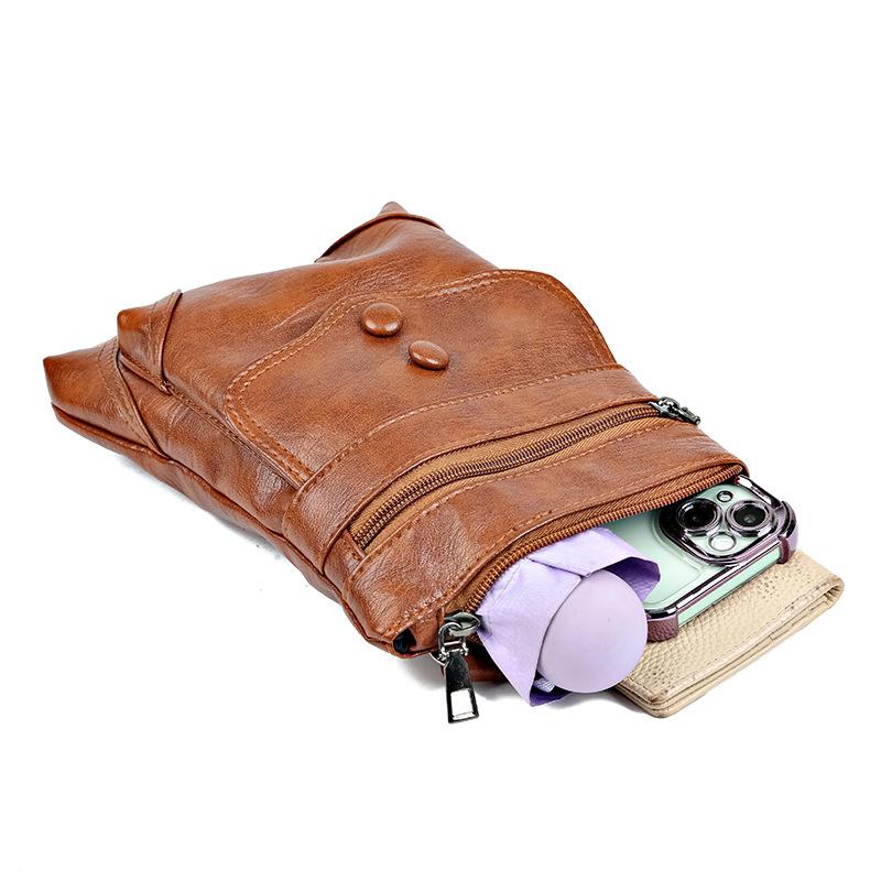 Crossbody Bag, Small Square Bag, Fashionable and Retro, Single-shoulder Coin Purse for Middle-aged and Elderly People