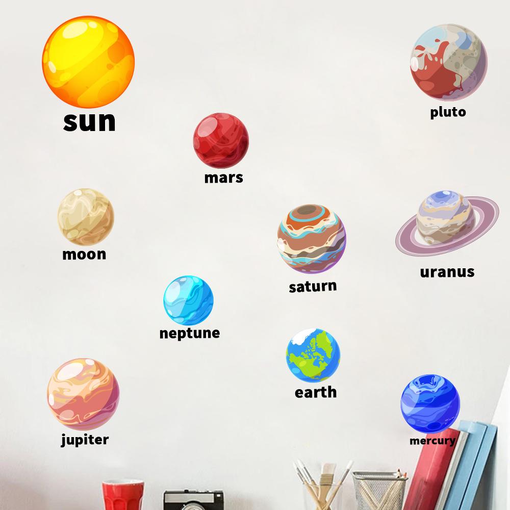Luminous Stars Wall Stickers DIY PVC Glow In The Dark Planet Wall Decals Ceiling Stars Planets Stickers Home Decoration