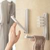 Wall Mounted Foldable Clothes Hanger Punch Free Hanger Organizer Hanger Storage Shelf  Balcony