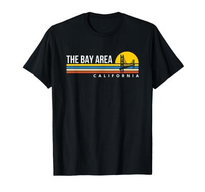 The Bay Area California CA Vintage Retro Souvenirs Bridge T-Shirt