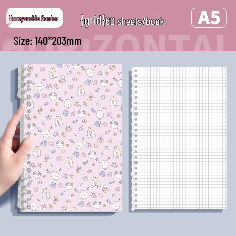 Fresh Floral B5 Loose-Leaf Notebook: Stylish for Instagram, Comfortable Design, Ideal for Students, Simple Spiral Binding.