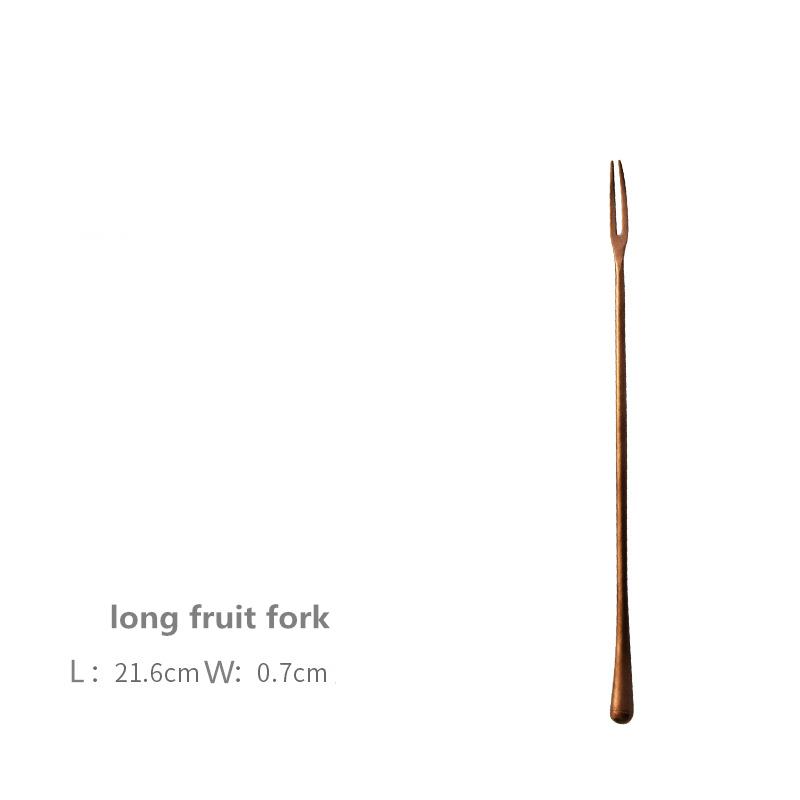 Japanese Style Old Western Tableware, Retro Steak Knife, Fork Spoon, Stirring Coffee Spoon, Rose Gold, 304 Stainless Steel