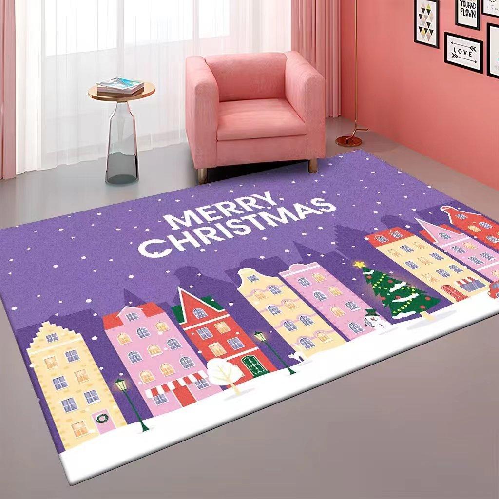 Cartoon Christmas Carpet, Living Room Easy To Clean Sofa Coffee Table Floor Mat Bedroom Full Of Bedside Blankets