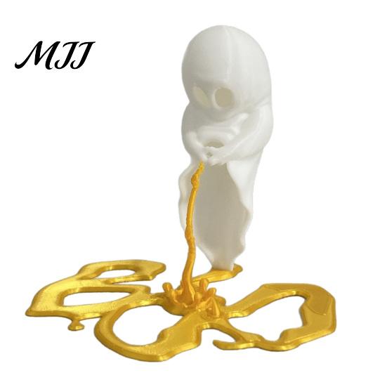 Halloween Party Supplies Funny Peeing Ghost Figurine, Spooky Statue, Unique Desk Accessories 3D Printed Luminous Tabletop Ornament, Joke Gift Glow in