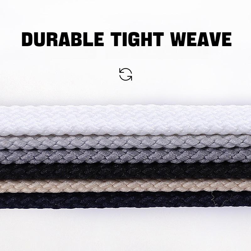 1 Pair Classic Shoelaces Rubber Band for Shoes Flat Braided Hollow Rope Laces Simple Leisure Sports Shoestring 100/120/140/160CM