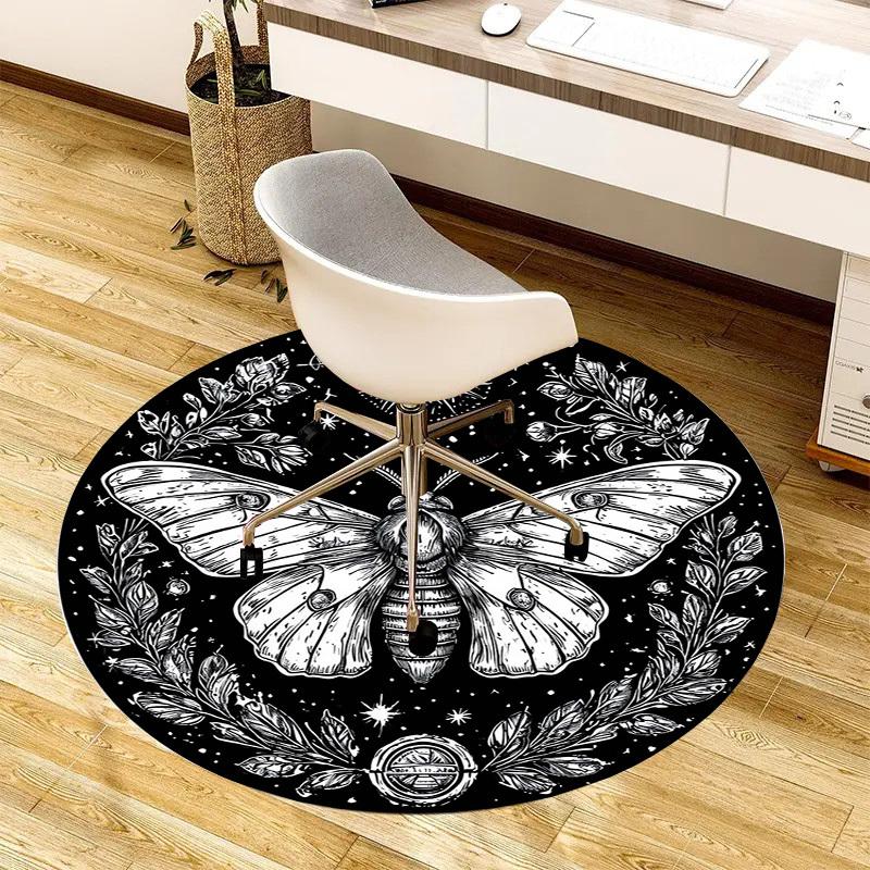 1pc Office Carpet Chair Mats Mystical Moth Night Sky Perfect for Decorating Office Chairs, Living Rooms, Or Bedrooms