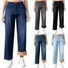 Damen Winter Thciken Fleece Warmhalten Denim Jeans Damen High Street Gerade Hose