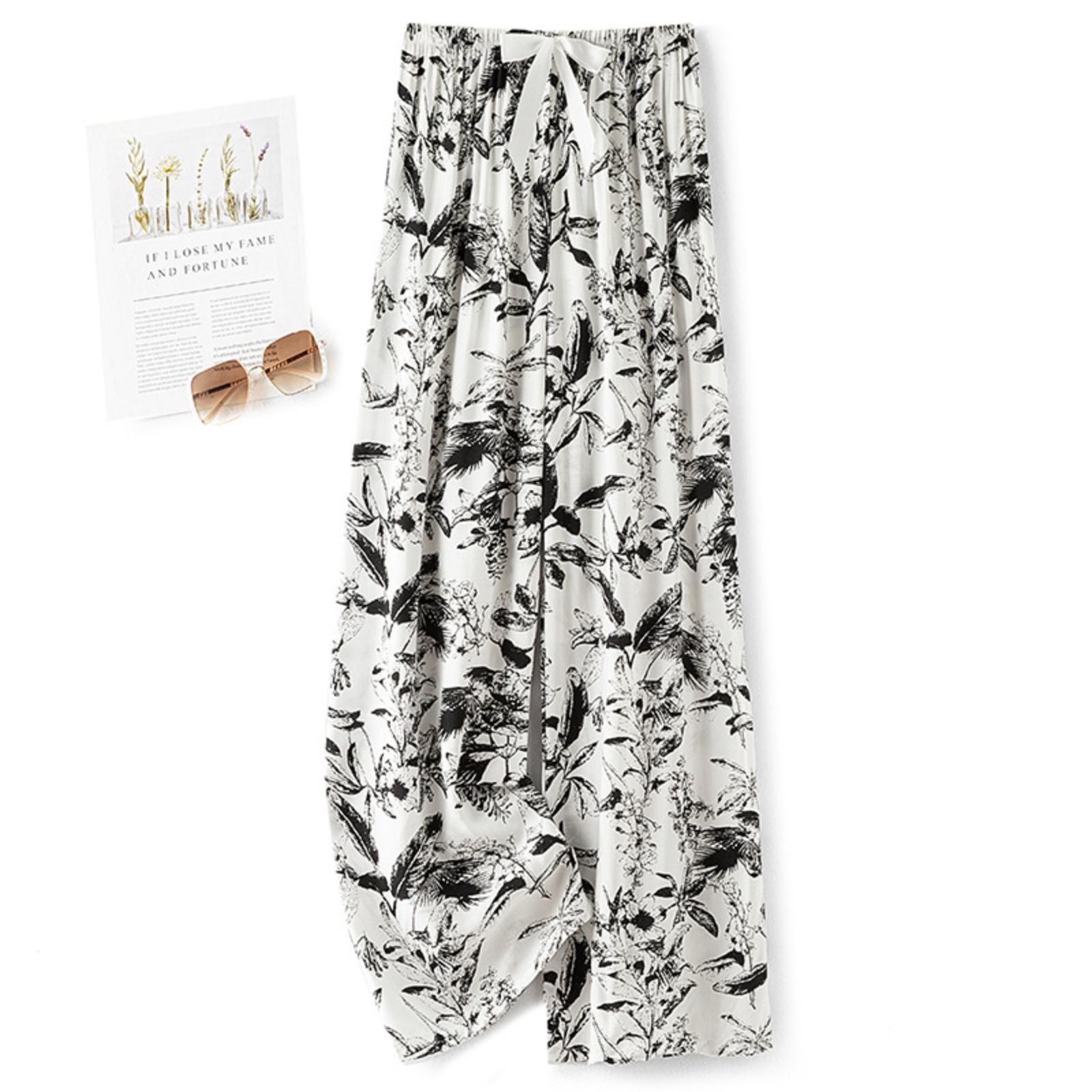 

Хлопково-шелковая пижама женская летняя брюки с широкими штанинами можно носить как верхнюю одежду свободные брюки длиной девять точек повседневные брюки One Size