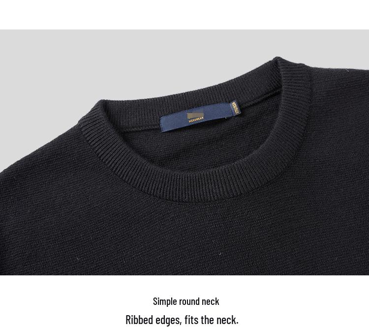 Men's Autumn Round Neck Solid Color Casual Sweater
