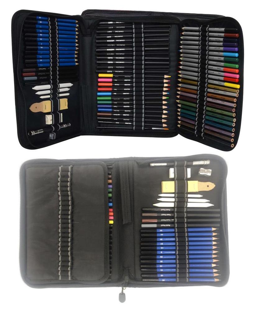 72-Piece Water-soluble & Metallic Colored Pencil Art Set for Kids